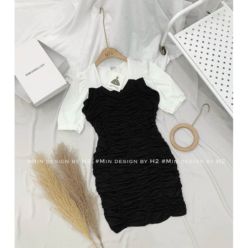 ĐẦM BODY NHÚN TAY PHỐI VOAN | BigBuy360 - bigbuy360.vn