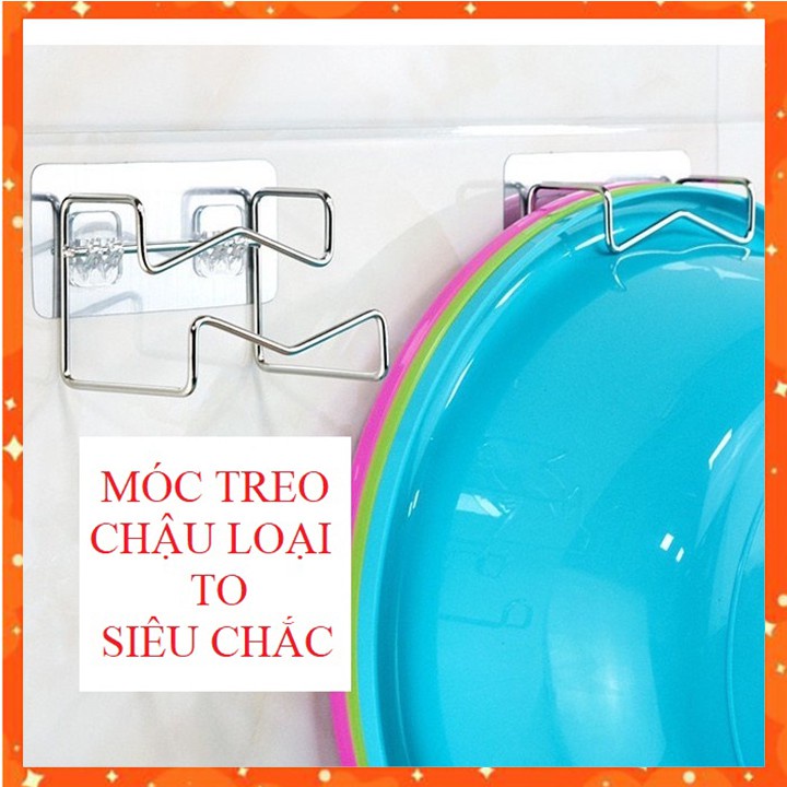 Móc Treo Chậu,Treo Thau Khung Sắt Kiểu U1 - Móc Dính Tường Inox 304 Treo Đồ Dùng Nhà Bếp Nhà Tắm Tiện Dụng