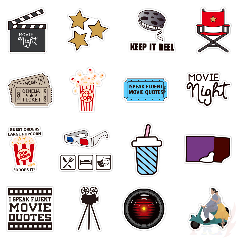 ❉ Movie Party - I Speak Fluent Movie Quotes Stickers ❉ 50Pcs/Set Waterproof DIY Fashion Decals Doodle Stickers