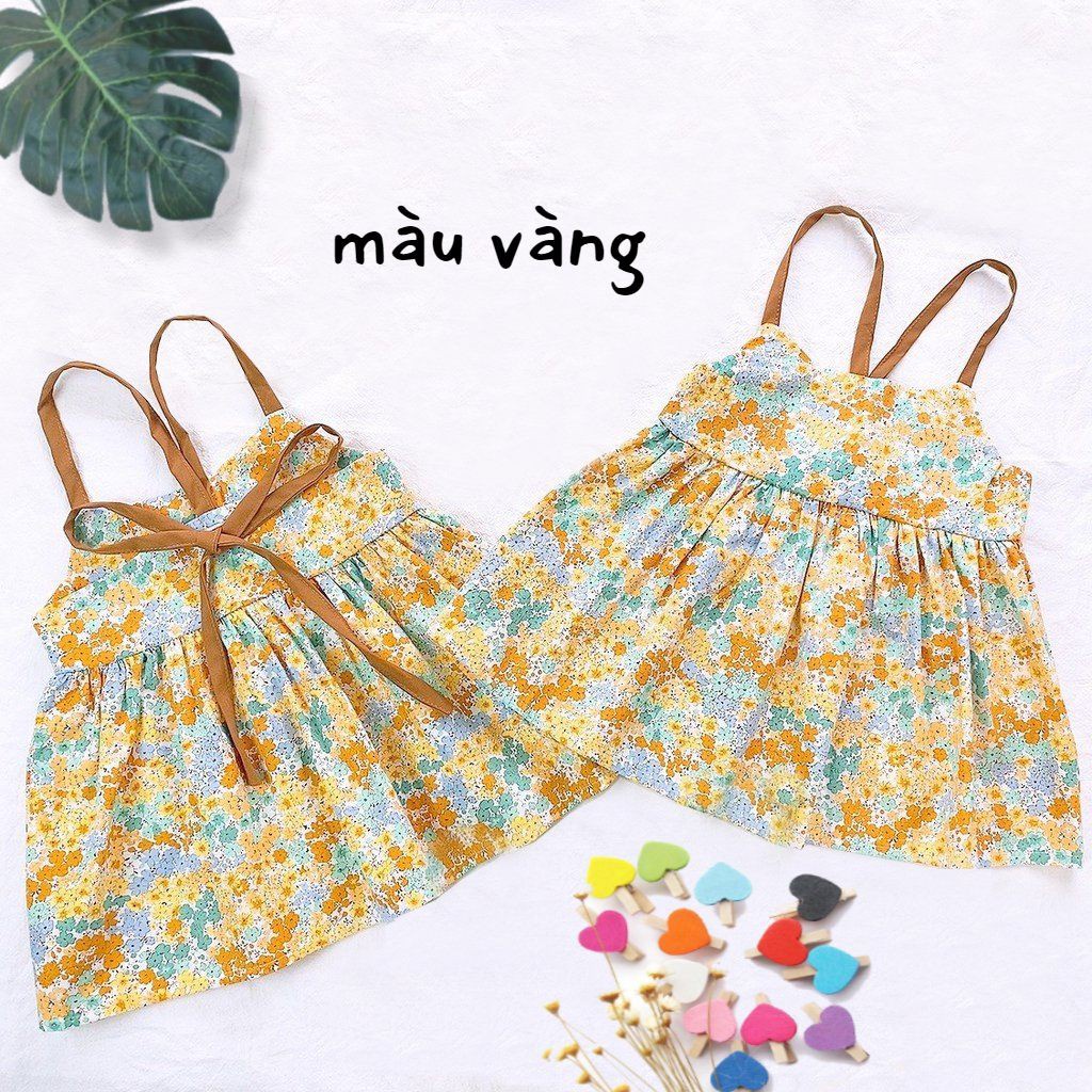 Váy bé gái hai dây hoa nhí AM732 - đầm bé gái siêu mát TTR213