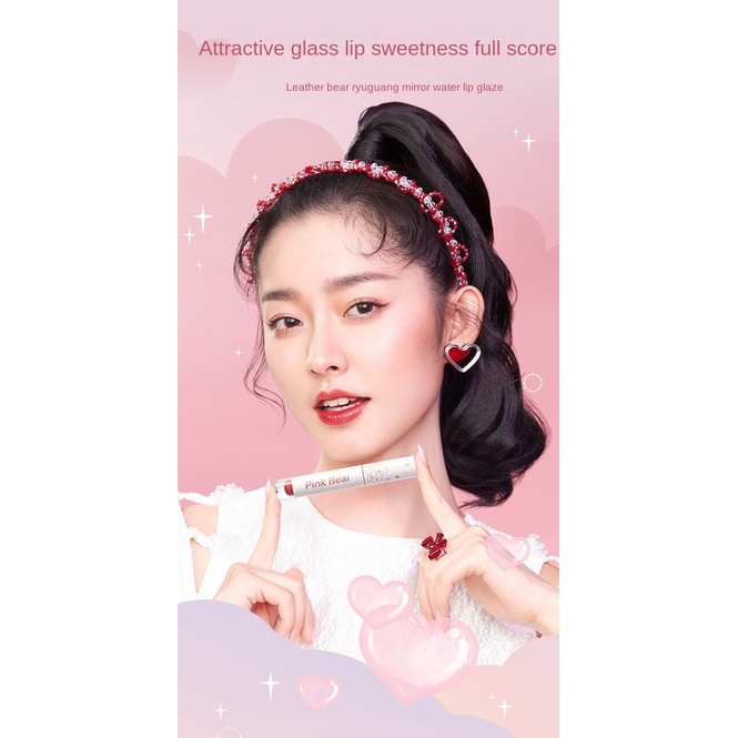 Son Kem Màu Hồng Hình Gấu Dễ Thương Lâu Trôi Màu Sắc