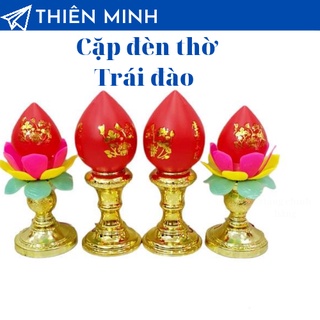 Cặp đèn thờ 2 trái đào