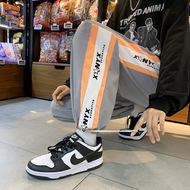 Quần ống rộng họa tiết màu nhuộm phong cách hip hop thời trang Hàn Quốc cho nam