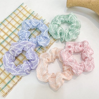 Scrunchies cột tóc buộc tóc tone pastel sọc