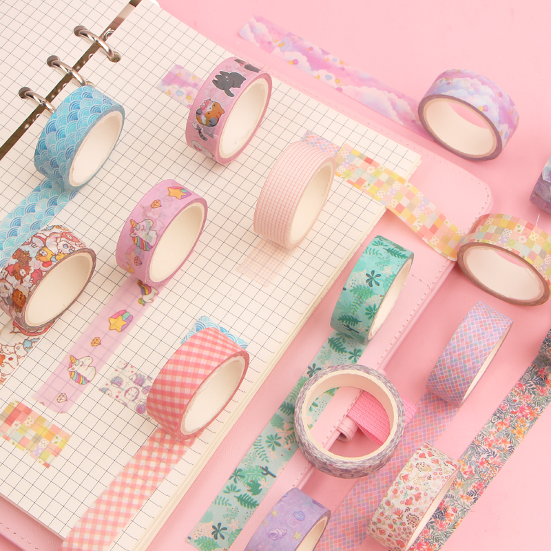 Cuộn băng keo dán trang trí kích thước 1.5cm * 5m xinh xắn tiện lợi