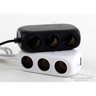 Bộ chia 3 tẩu Cigarette Lighter kiêm cổng sạc usb