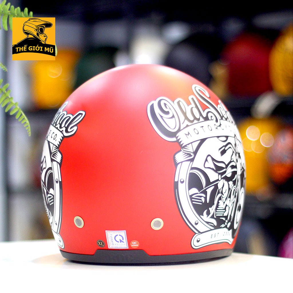 Mũ bảo hiểm 3/4 Royal M139 kính âm màu Đỏ Tem V12, Thế Giới Mũ