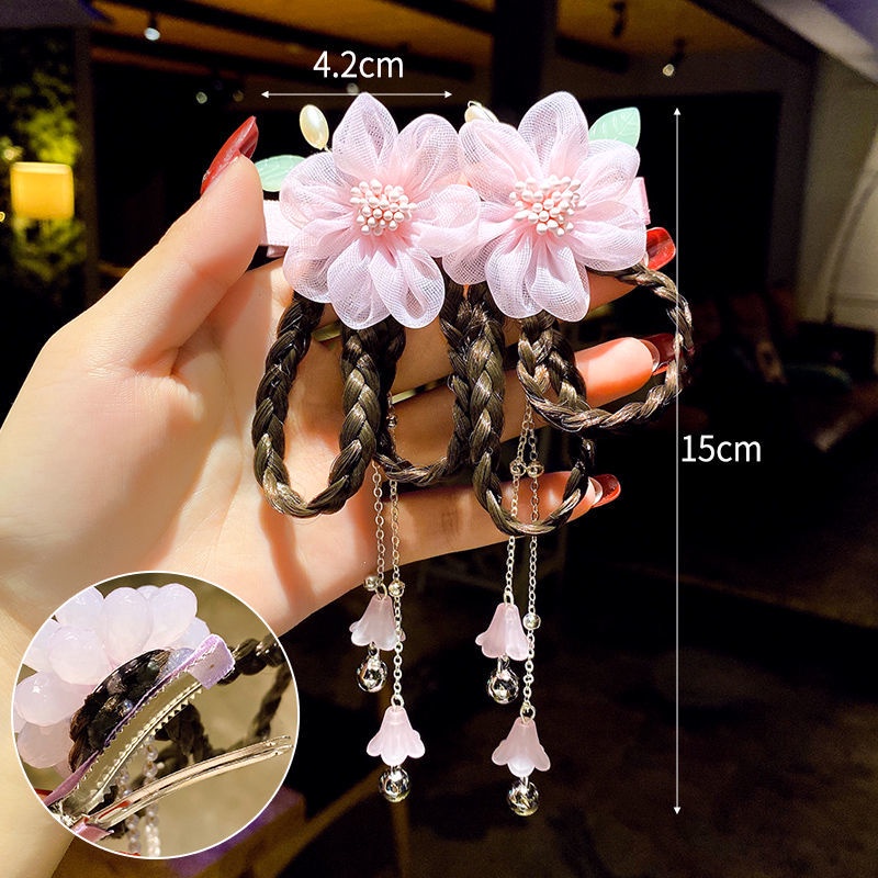 Phụ Kiện Kẹp Tóc Giả Thắt Nơ Dễ Thương Cho Bé Gái