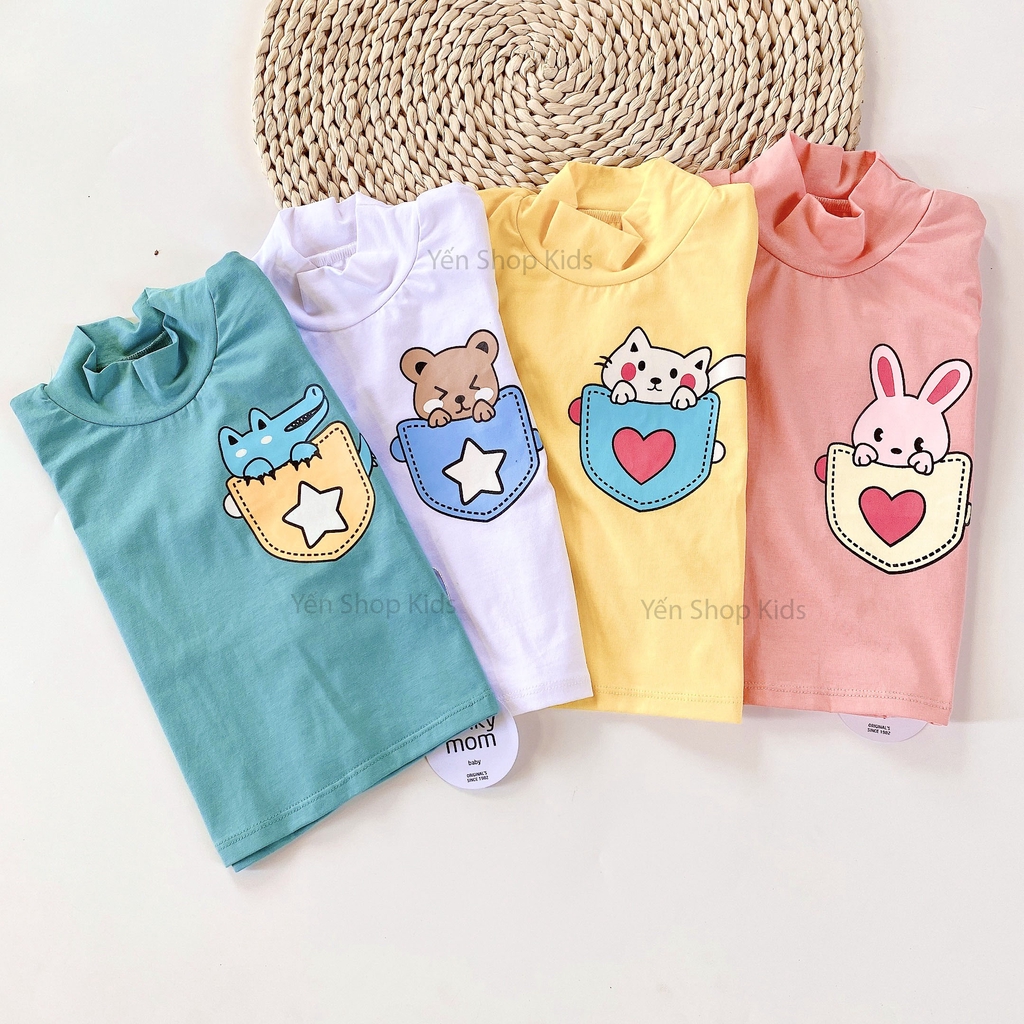 Áo Dài Tay Cổ 3 Phân Chất Cotton 100% Hàng Minky Mom Cho Bé (7-19kg) (SP001368)