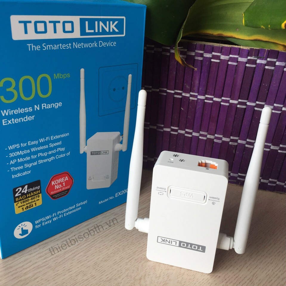 Bộ Kích Sóng Wifi Repeater 300Mbps Totolink EX200- | BigBuy360 - bigbuy360.vn