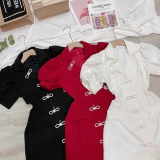 Đầm bigsize Vest Đính Nơ