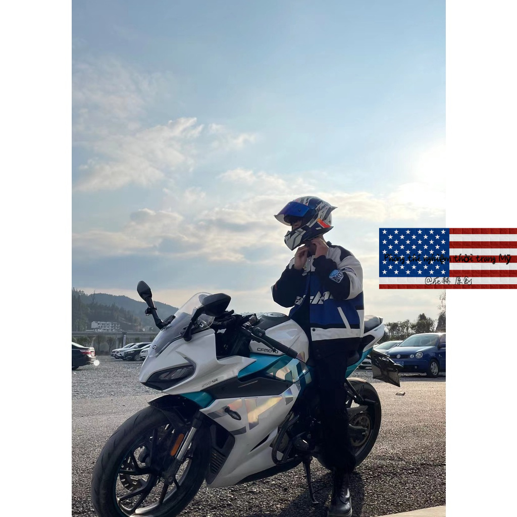 Áo khoác xe máy Áo Khoác Bóng Chày Đồng Phục Đua Xe Mô Tô Phong Cách Đường Phố Mỹ Mùa Xuân Thu Cho Nam Và Nữ Retro Thoáng khí Nhẹ và mỏng Màu xanh Màu đỏ Bộ đồ Light jacket oversize