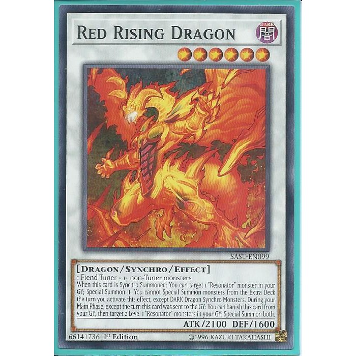 Lá bài thẻ bài Yugioh SAST -EN099 Red Rising Dragon