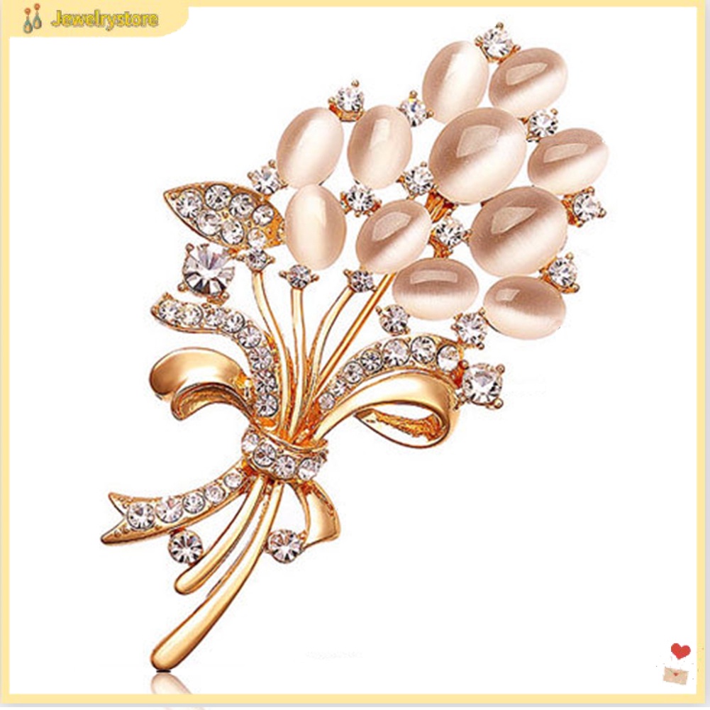 Ghim cài khăn choàng hình hoa đính kim cương giả lấp lánh thời trang cho nữ