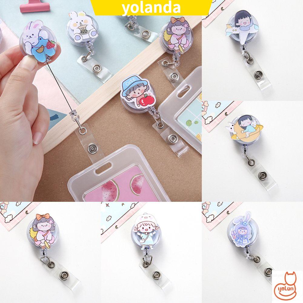 Kẹp gắn bao đựng thẻ ID co dãn thiết kế họa tiết dễ thương