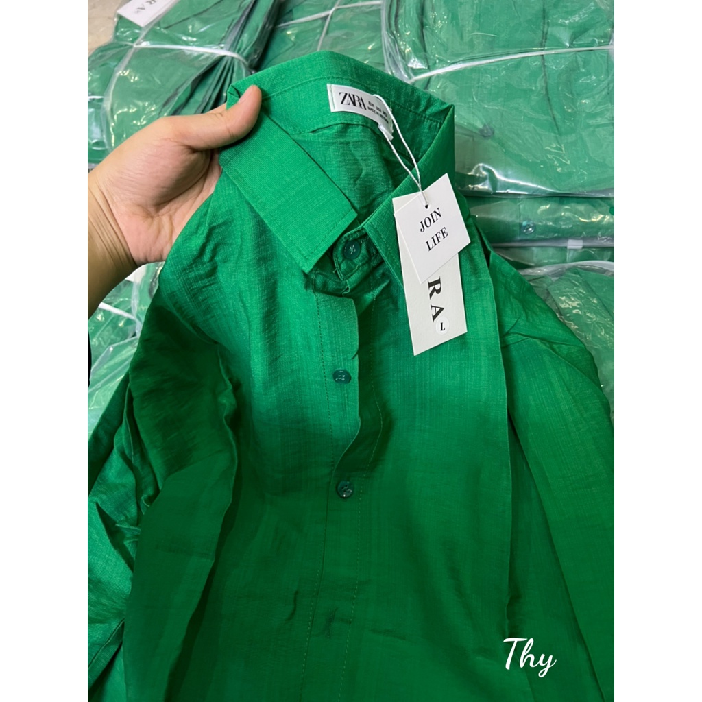 Áo Sơ Mi Z...R Xanh Lá Dài Tay TKCT SMi SoMi Nữ | BigBuy360 - bigbuy360.vn