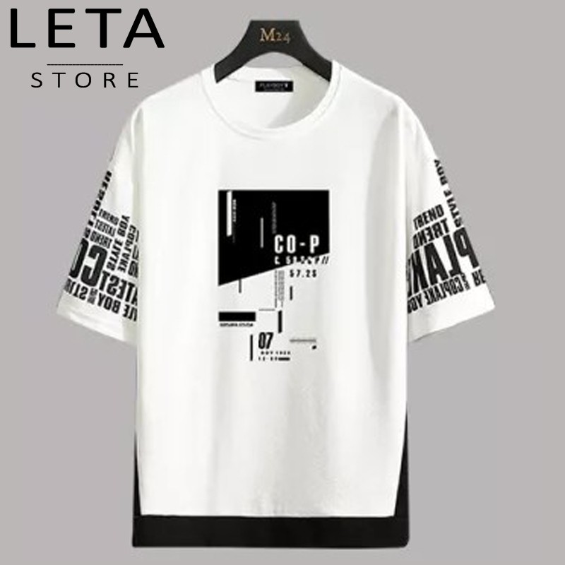 Bộ Quần Áo Thun CO-P Trắng Đen In Chữ Vải Thoáng Mát - SL04 | BigBuy360 - bigbuy360.vn