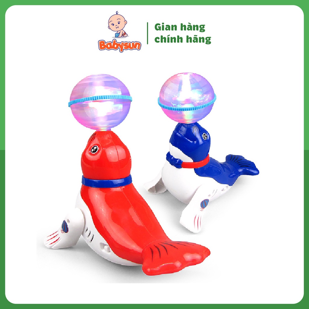 Đồ Chơi Hải Cẩu Xoay Bóng Phát Nhạc Có Đèn Cực Dễ Thương- Tặng Pin