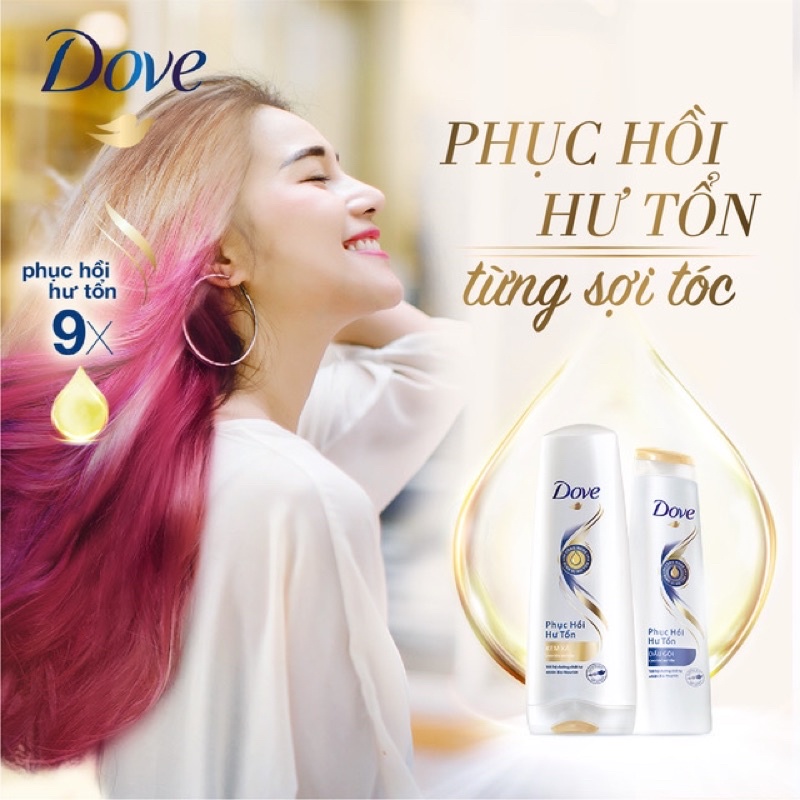 Dầu Gội Dove 640g/ Xả Dove 610g Phục Hồi Hư Tổn