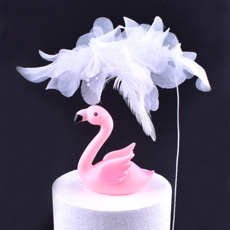 đồ trang trí bánh sinh nhật [FREESHIP❤️] que cắm rèm vải đính hạt nhựa