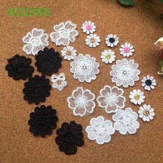 Miếng vá vải lụa mỏng polyester hình bông hoa ren 3D thêu trang trí quần áo