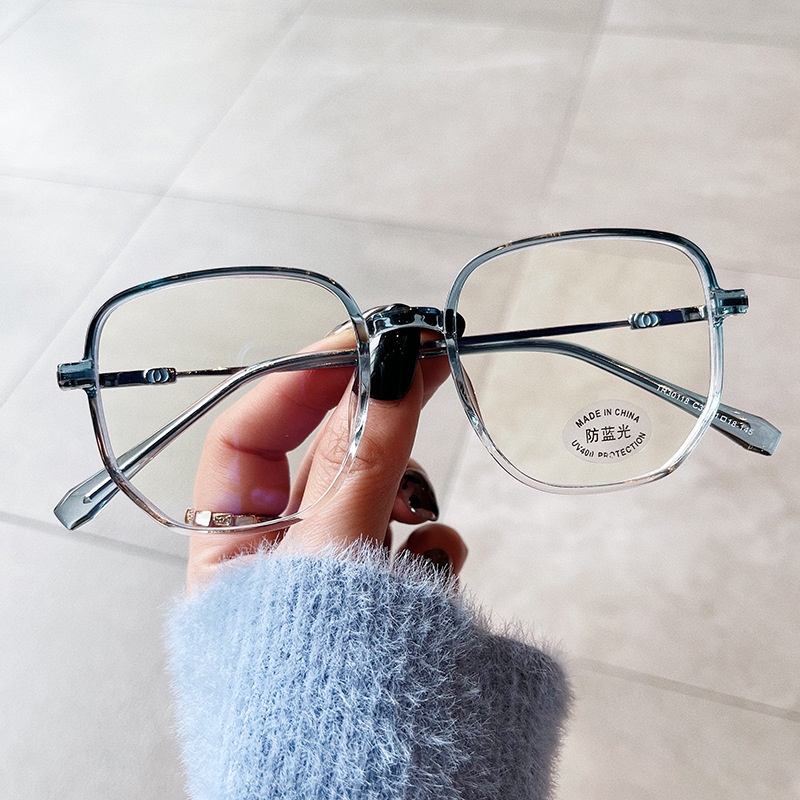 Kính mắt VIENDO tròng vuông đổi màu chống ánh sáng xanh chống tia UV độ cận theo yêu cầu thời trang unisex
