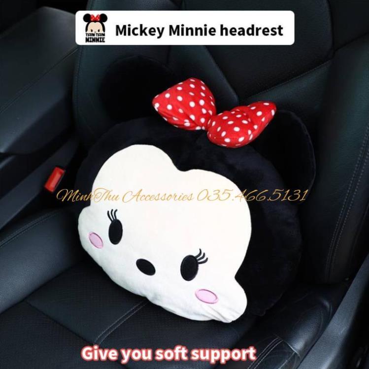 Gối Tựa Đầu/ Tựa Lưng Trên Ô Tô Hình Chuột Mickey Dễ Thương