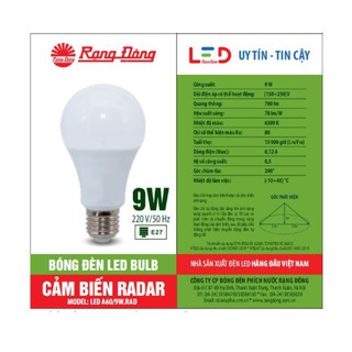 Bóng đèn cảm biến 9w Rạng đông