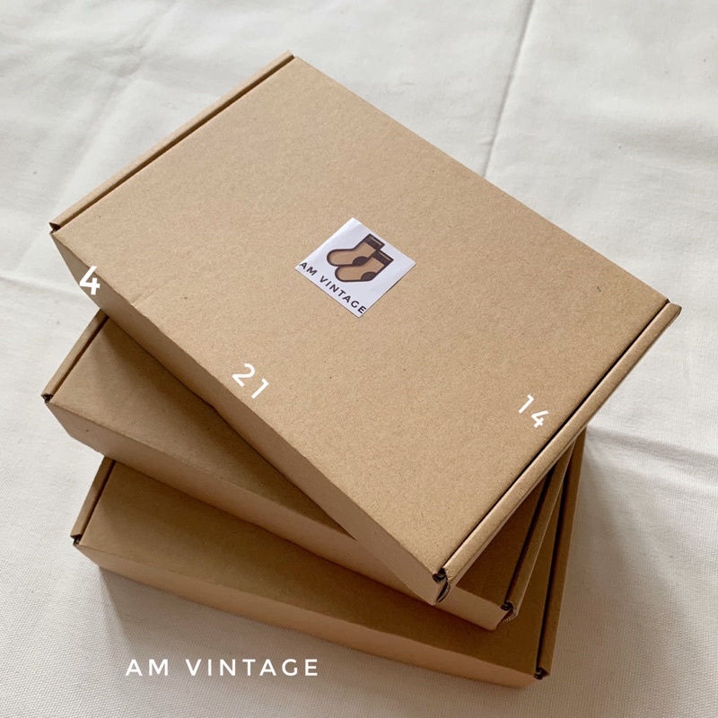 Hộp Quà Tặng Đựng Vớ Gift Box Giấy Kraft Vintage (21x14x4) | BigBuy360 - bigbuy360.vn