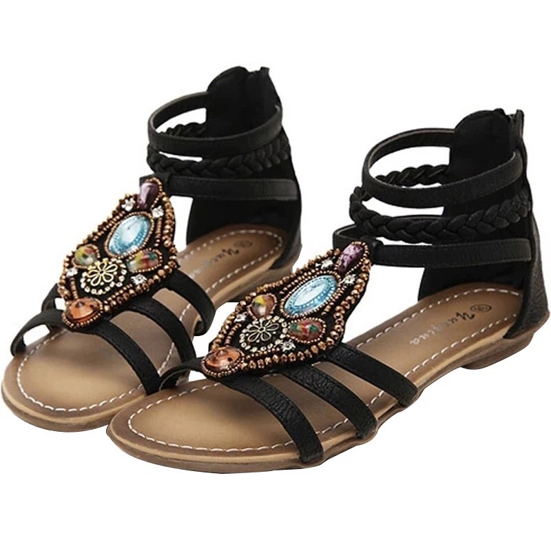 Dép quai nữ phong cách Bohemian đính cườm