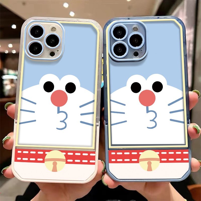 Ốp Điện Thoại Silicone TPU Mềm Trong Suốt Có Giá Đỡ Hoạt Hình Cho Iphone 13 12 Pro Max 11 Pro XS XR X 7 8 Plus 6