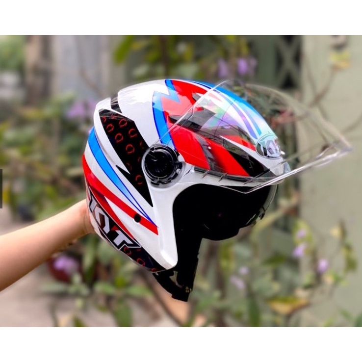 MŨ BẢO HIỂM 3/4 2 Kính M268 tem Dragon Boy, bảo hành 12 tháng