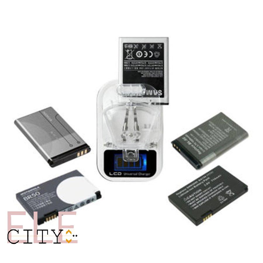 111ele} Battery Charging Device Travel LCD Mobile Phone Battery Charger With USB-Port