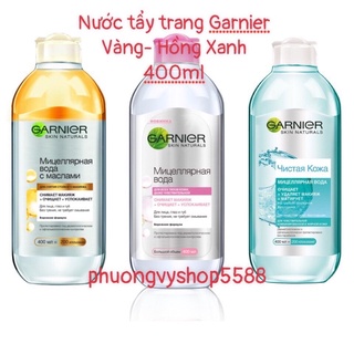 [400ml]- Nước Tẩy trang Micella Garnier Vàng- Hồng- Xanh Nga