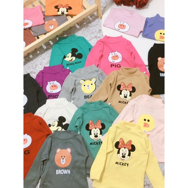 [Ảnh Thật] Áo Thun Tăm Dài Tay Cổ 3 Phân Cho Bé ( Size 8 - 18KG )