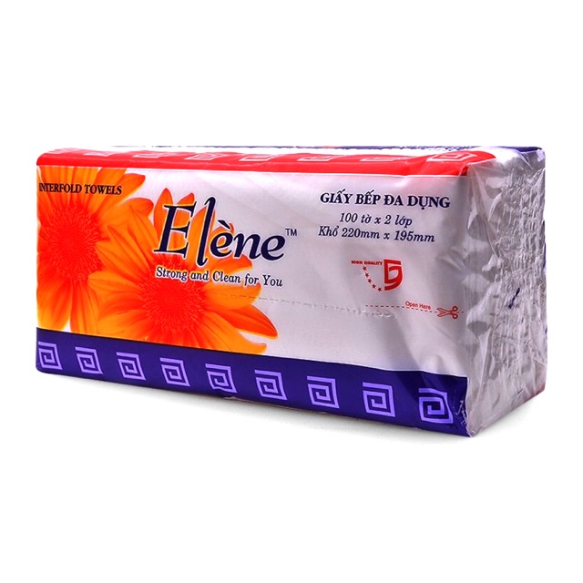 100 tờ Giấy bếp đa dụng Elène hương tự nhiên