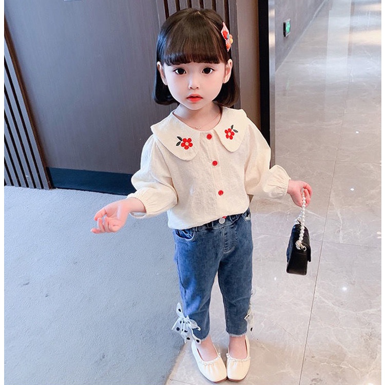 Áo sơ mi trắng dệt hoa