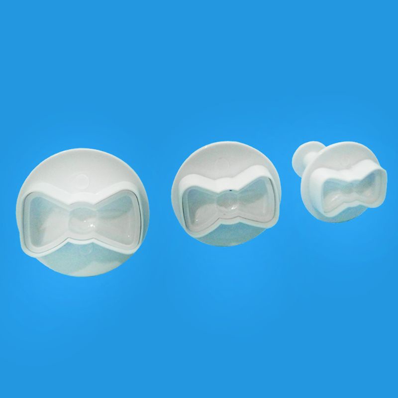 Bộ 3 cái khuôn nhựa nhấn cắt bột làm bánh hình nơ 3D dùng cho làm bánh quy DIY