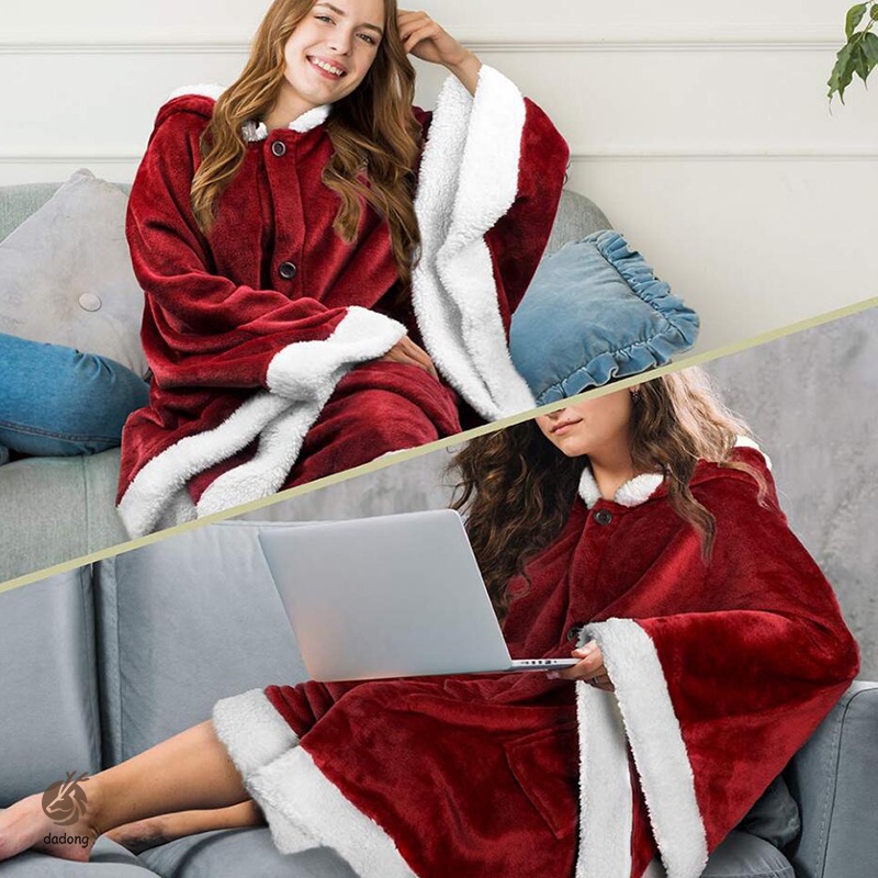 Chăn lông cừu mềm mại có mũ trùm đầu
 | BigBuy360 - bigbuy360.vn