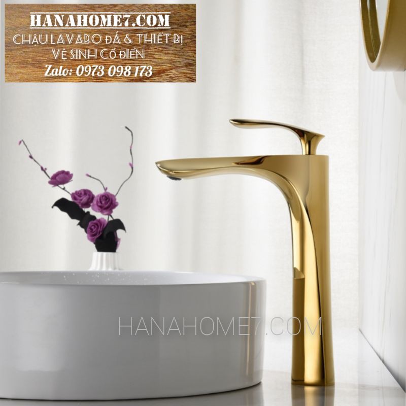 VÒI LAVABO CHIẾC LÁ VÀNG CAO 30CM | BigBuy360 - bigbuy360.vn