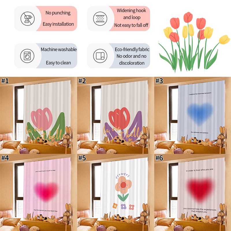 Rèm cửa sổ Khóa Dán Trang Trí Phòng Ngủ Tiện Dụng