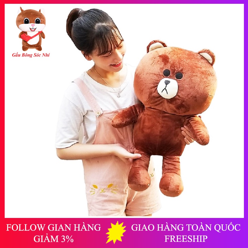 Gấu Bông Brown Size 60cm  FREESHIP  Gấu Bông Sóc Nhí - Gấu bông brown cao cấp