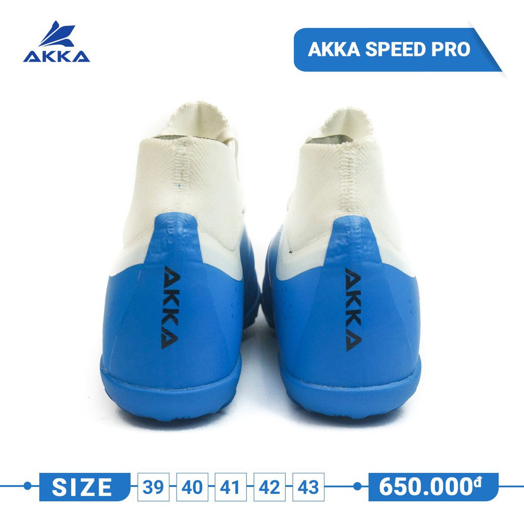 Giày đá bóng cổ cao AKKA Speed Pro màu xanh trắng