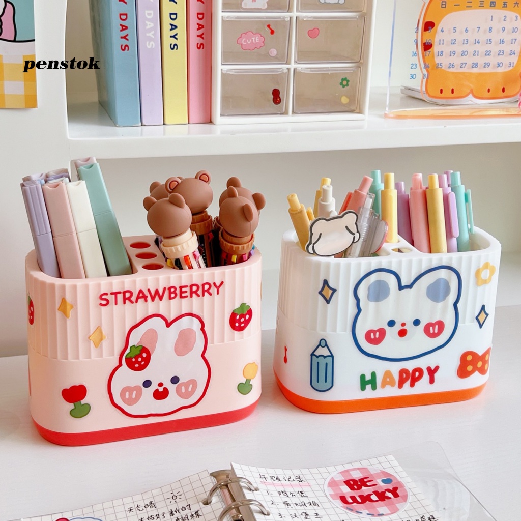 Hộp Đựng Bút (B3) Màu Trơn Hình Dáng Đáng Yêu Để Bàn Học Sinh