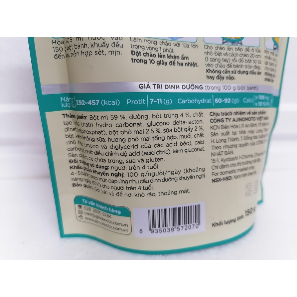 [150g – PM] Bột bánh rán pha sẵn vị phô mai [VN] AJINOMOTO Cheese Pancake Mix Powder (aji-hk) | BigBuy360 - bigbuy360.vn