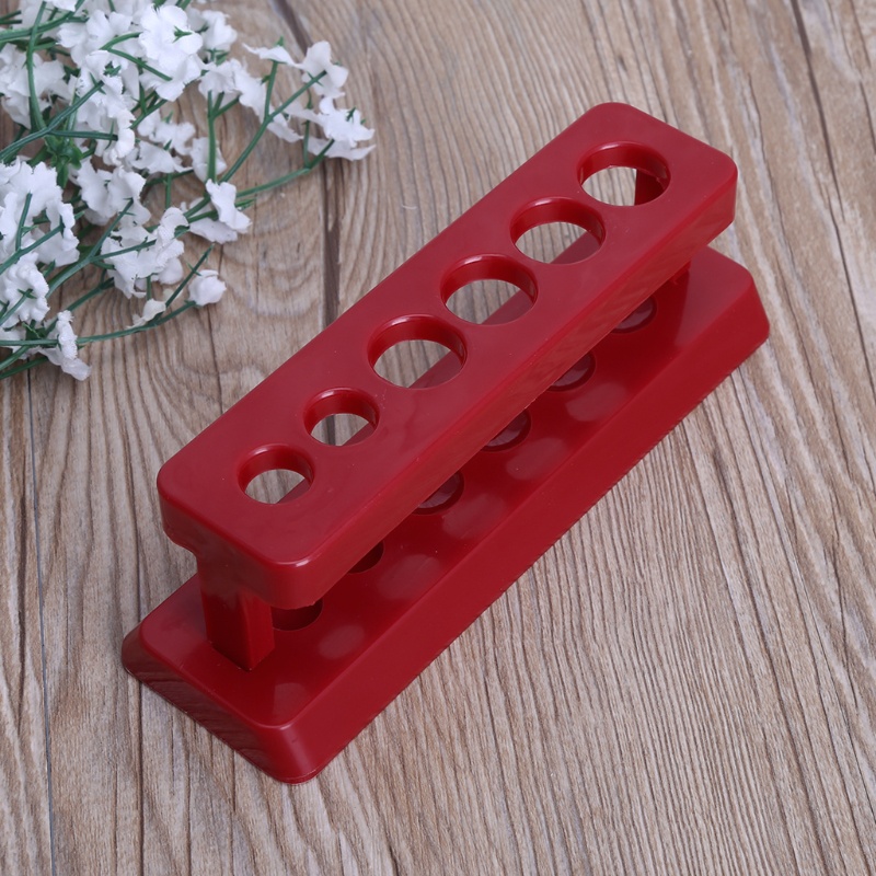 1 Giá Đỡ Ống Thí Nghiệm 6 Lỗ Bằng Nhựa Màu Đỏ