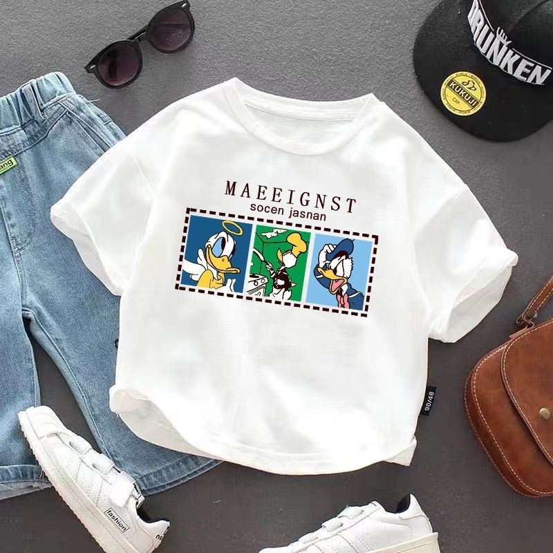 Áo Thun Cotton Tay Ngắn In Hình Mặt Cười Thời Trang Mùa Hè Mới Cho Bé Trai