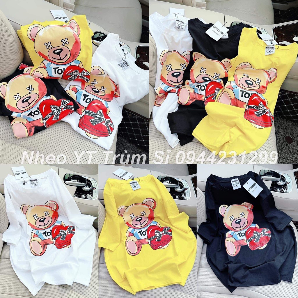Áo Phông Cotton Free Size Dáng Rộng Dấu Quần Mặc Mùa Hè Free Ship Toàn Quốc, Áo Thun Cute Hình Gấu 2 Màu Đen Trắng, MN11 | BigBuy360 - bigbuy360.vn