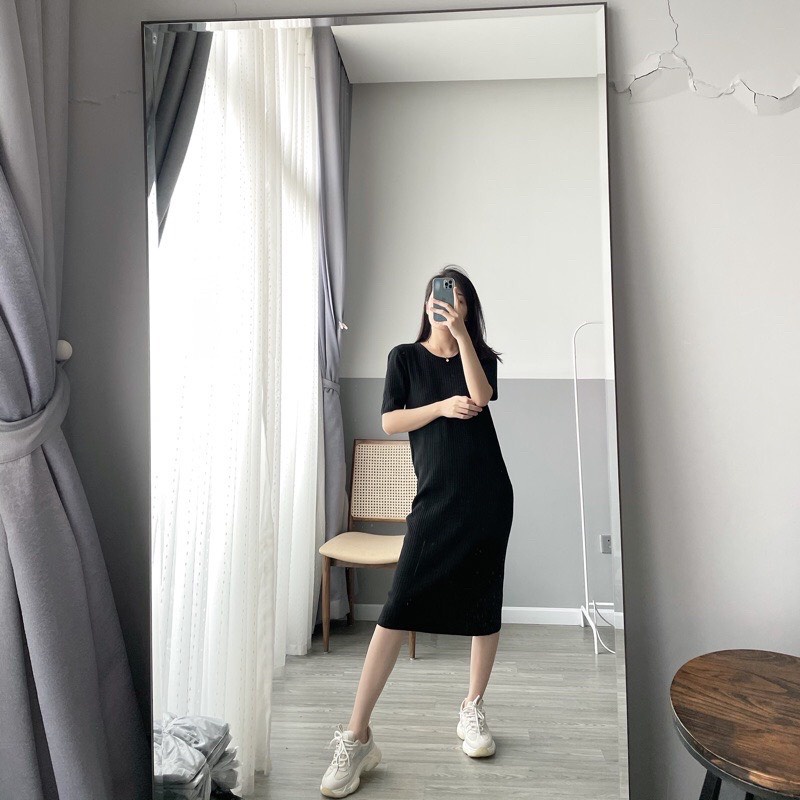 Váy bầu len cộc tay dáng suông HÀNG QUẢNG CHÂU cao cấp đẹp giá rẻ cho mẹ bầu nơi công sở dự tiệc V38
