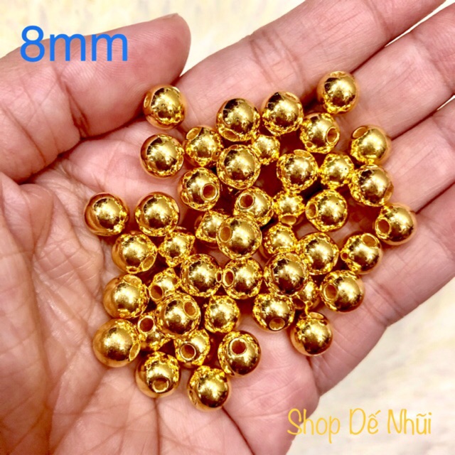 50 Hạt Bẹt Nhựa Xi 8mm